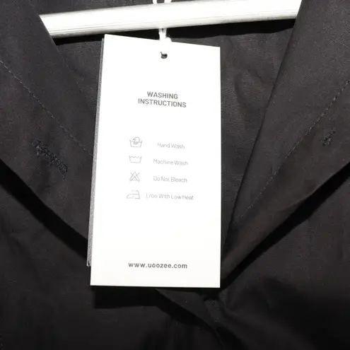 UOOZEE Black Cotton Button Front Collared Long Sleeve Shirt Size Small