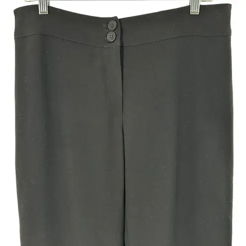 Armani Collezioni Black Wool Crepe Straight Leg Trousers Size 12