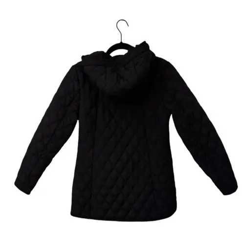 Bernardo Quilted Puffer Hooded Everyday Jacket - Black Size S