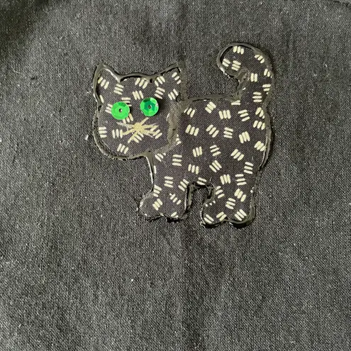 Handmade Vintage Halloween Witchy Boo and Black Cat Tote Bag