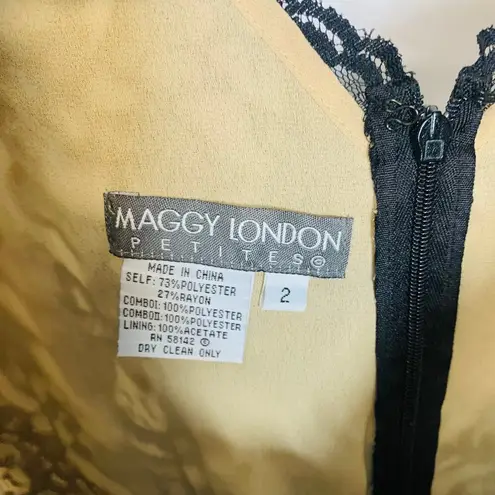 NWOT Vintage Cocktail Dress Lace Black Sleeves Sz 2 Petite