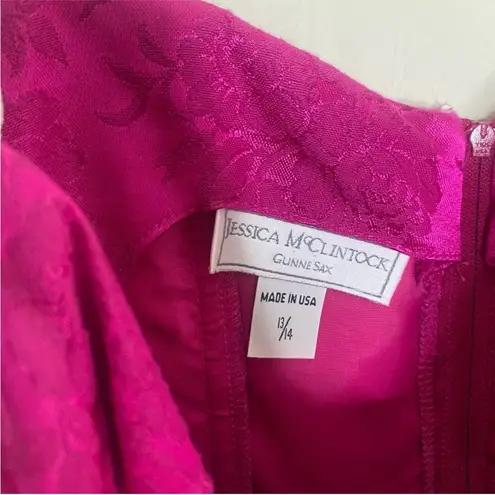 Jessica McClintock NWT Vintage for Gunne Sax Fuchsia Sequin Mini Dress Magenta M