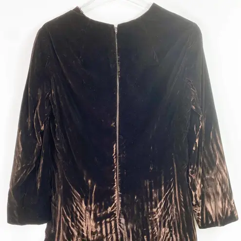 VINTAGE 70s CHUCK HOWARD Long Sleeve Velvet Dress Size M