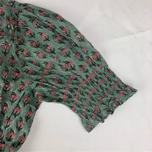 Daughters of India women's XS extra small prairie sage Green Puff Sleeve dress