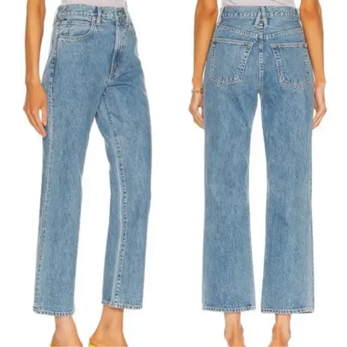 SLVRLAKE Women’s London Crop High Rise Straight Leg Jeans Kings Canyon Wash 25 Blue