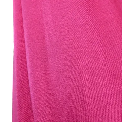 Bardot Revolve Ember Midi Dress Hot Pink High Low Asymmetrical V-Neck Large Sexy