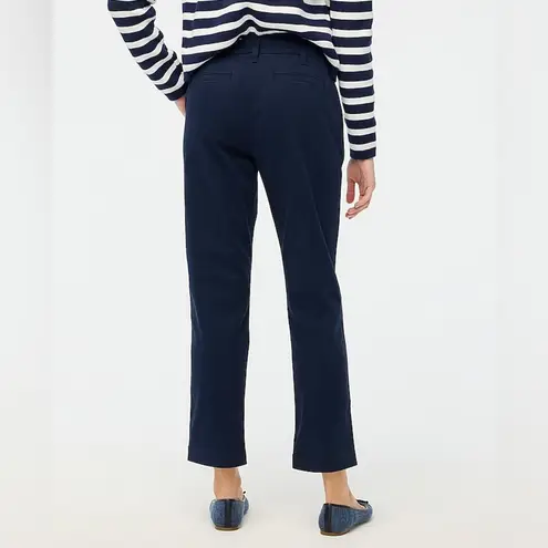 J Crew Factory High Rise Girlfriend Chino Pants Navy Blue Sz 8 Cotton/Elastane