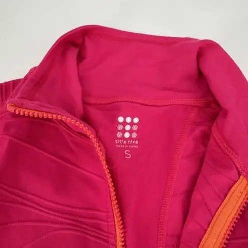 Title Nine Swift Half Zip Shirt Top Longsleeve Waves Texture Hot Pink Size Small