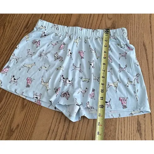 Beauty Sleep Social Dog Print Short Sleeve Notch Collar Pajama Shirt and Pajama Blue