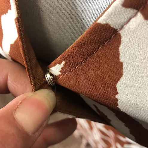 Very J V ery j brown and white sheer long sleeve mini dress size small