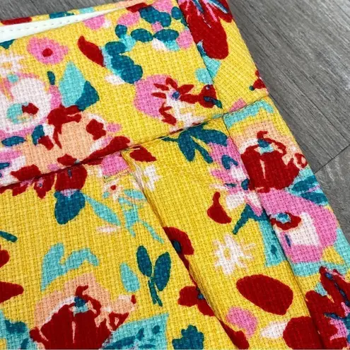 J. Crew Factory Floral Basket Weave Chino Shorts Yellow Multi 4