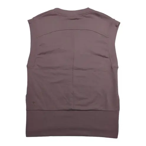 Athleta  Retroterry V-Neck Sweatshirt Tee Mauve Sleeveless Womens XS