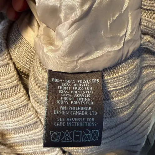 Fenn Wright Manson Womens Knit Faux Fur Vest Sweater Full Zip Brown Size M