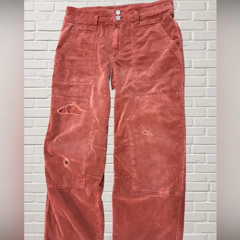 Pilcro The Wanderer Corduroy Carpenter Pants Rust Wide Wale Utility Size 30