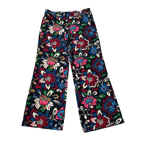 Jude Connally Lucia JC Floral Print Wide Leg Pants, Fall Chintz Navy, Sz M Red Size M
