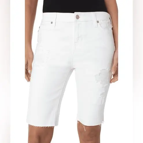 NWT Liverpool The Cruiser Bermuda Short Size 6 / 28 White Raw Hem LM9271Q31