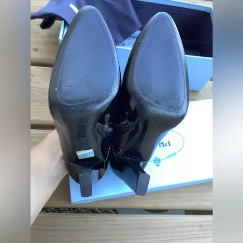 Prada Cute  patent leather booties 🖤🖤
