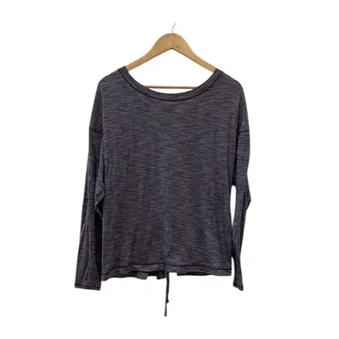 Lululemon ✨ Laced With Intent Grey Laced Back Long Sleeve Sz 6 Top✨