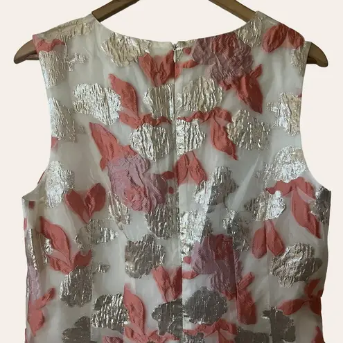 Badgley Mischka Mark + James Reo Brocade Floral V-Neck Cocktail Dress Size 12