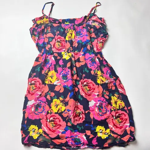 Justify Women's Thin Adjustable Strap Floral Elastic Waist Dress Sz M
