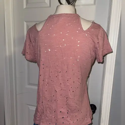 Gypsies & Moondust Pink Floral Embroidered Women's Top size small Y2K