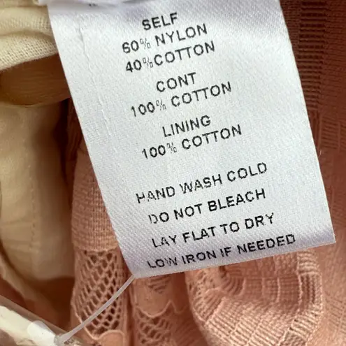 Tassels N Lace Elegant Asymmetrical Pink Dress Lace Gingham Embroidered Trim and Top Size Sm