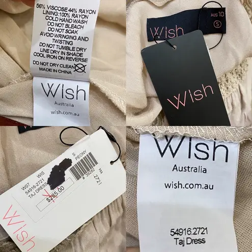 Wish NWT Peony Taj Dress Beige Small