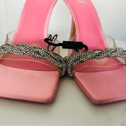 ZARA  rhinestone Vinyl high heel sandals 1324/010 size 36