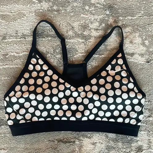 SoulCycle Nike Dri-Fit  Black White Polkadot Sports Bra