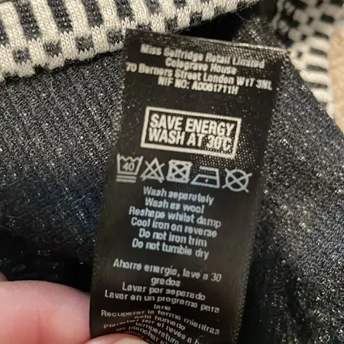 Miss Selfridge black/ white sleeveless knit dress sz 4