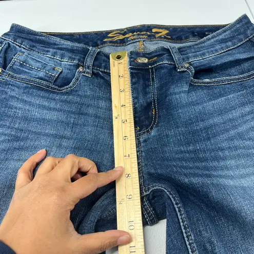 Seven7 Boot Cut Jeans Womens 12 Blue Denim Cotton Stretch Mid Rise Embellish