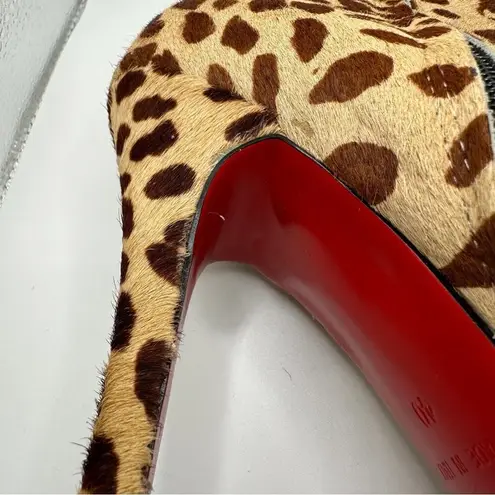 Christian Louboutin  Miss Clichy Leopard Print Platform Ankle‎ Booties Sz 10 - Image 14