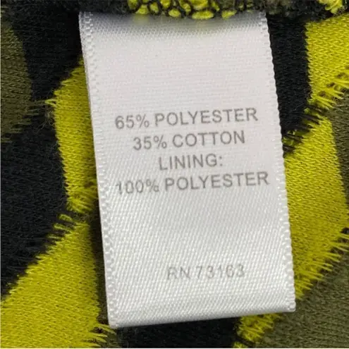 Spense Striped Skater Dress Textured Knit Fit And Flare Green Black 6 Black