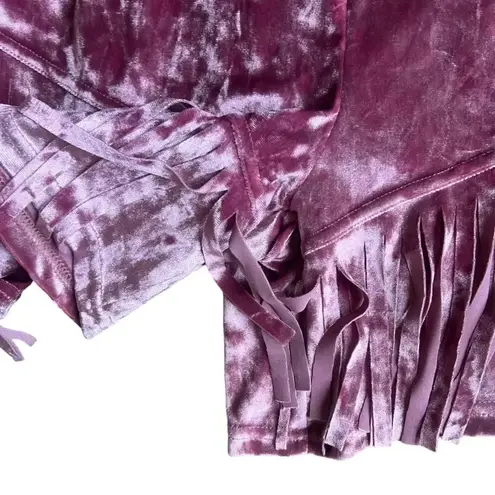 Crazy Train NWT pink velvet fringe shorts with belt loops size XXL