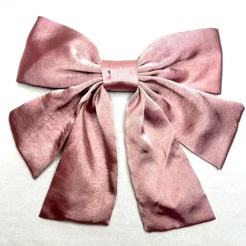 Women’s Dusty Pink Oversized Silky Soft Satin Elegant Hair Bow clip Coquette Y2K