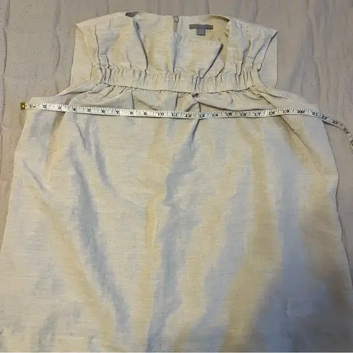 COS Beige Tan Linen Textured Ruffle Tank Top