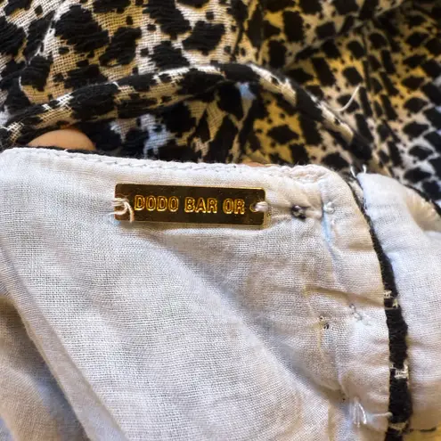 Dodo Bar Or Black White Frayed Criss Cross Strap A-line Mini Dress