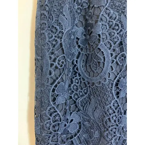 Bar III Women’s  Flower Lace Crochet Pencil Skirt Navy Blue Size XXL NWT