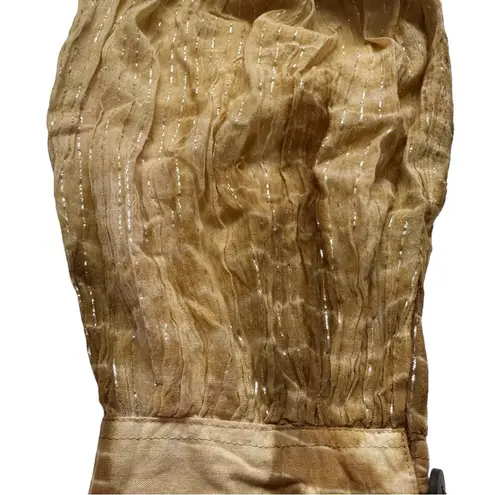 Boho Handcrafted Harlem Tie Dye Metallic Stripe Hammer Pants with pocket OSFM Tan Size M