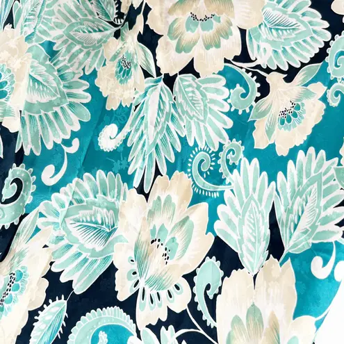 August Silk Womens 100% Silk Sexy Coquette Y2K Floral Slip Dress Size L Green