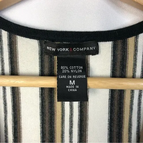 New York & Company Y2K White & Black Stripe Knit Tank Top M Size M