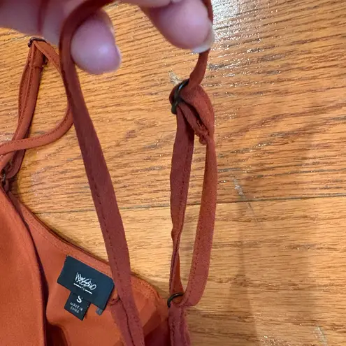 Mossimo Faux Wrap Midi Dress – Rust Terracotta – Size S Orange