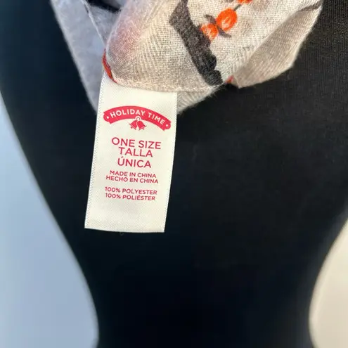 Holiday Time Red and Black Cardinal Scarf