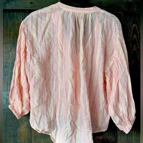 Lou & grey Boho Chic Pastel Striped Wrap Blouse‎ with Tassels Summer Beach Top D11