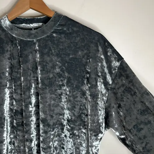 Onzie x Revolve Mint/Steel Gray Crushed Velvet Oversized Sweatshirt One Size