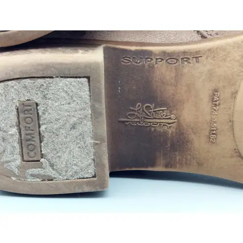 Life Stride Size 8.5M Side Zip Ankle Boots Block Heel Booties Brown Memory Foam