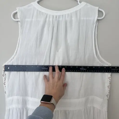 Sundance Floral Boho Embroidered Sleeveless Maxi Dress Large NWT Ivory Honeymoon