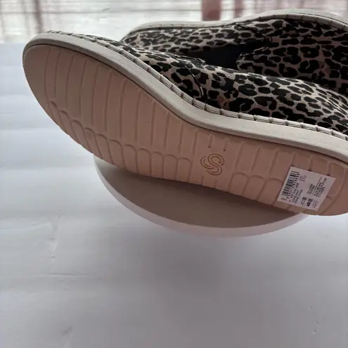 Clarks Cloud Steppers Loafer Shoes Womens Black/Tan Leopard Print Slip On S