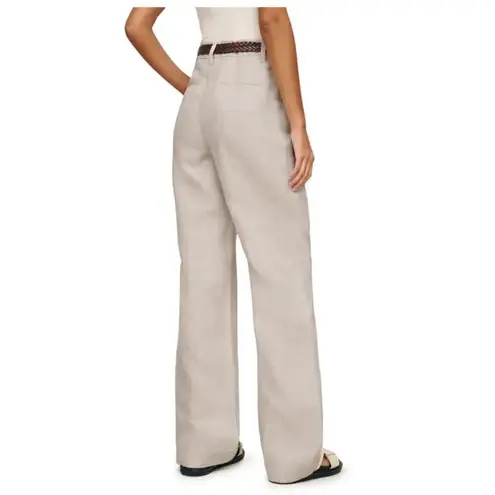 Reformation  Alex Wide Leg Linen Pants in Oatmeal Size US 4 - Image 3