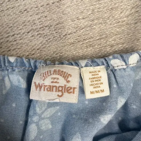 Billabong Wrangler Blue Floral Smocked Crop Tank Top Women's M/M Size M